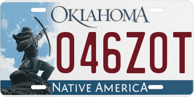 OK license plate 046ZOT