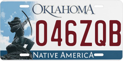 OK license plate 046ZQB