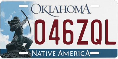 OK license plate 046ZQL