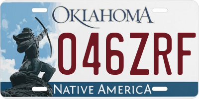 OK license plate 046ZRF