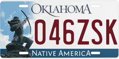 OK license plate 046ZSK