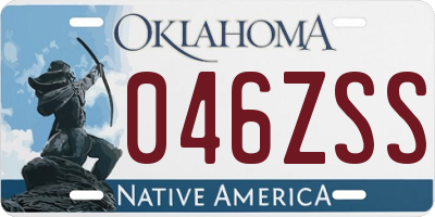 OK license plate 046ZSS