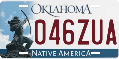 OK license plate 046ZUA