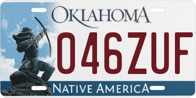 OK license plate 046ZUF