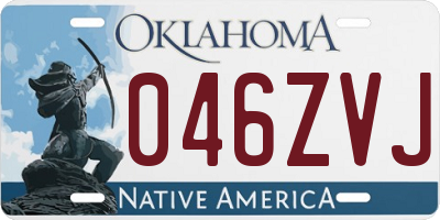 OK license plate 046ZVJ
