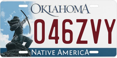 OK license plate 046ZVY
