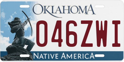 OK license plate 046ZWI