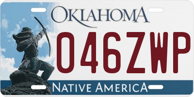 OK license plate 046ZWP