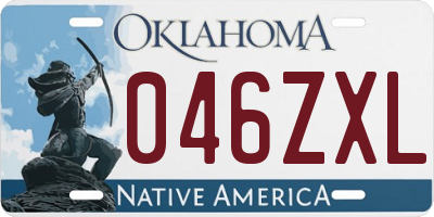OK license plate 046ZXL