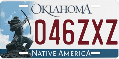 OK license plate 046ZXZ