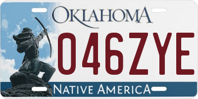 OK license plate 046ZYE