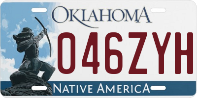 OK license plate 046ZYH