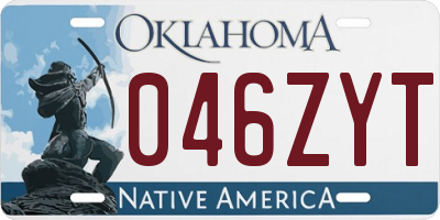 OK license plate 046ZYT