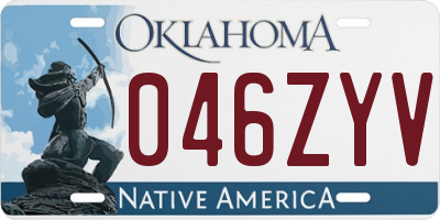 OK license plate 046ZYV