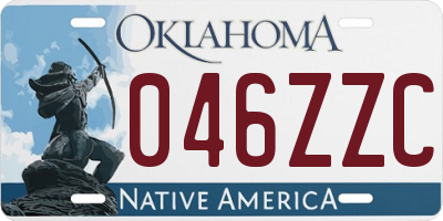 OK license plate 046ZZC