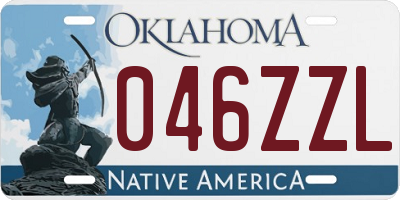 OK license plate 046ZZL