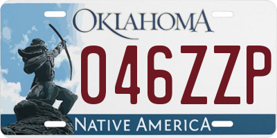OK license plate 046ZZP