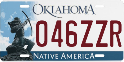 OK license plate 046ZZR