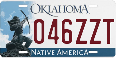 OK license plate 046ZZT