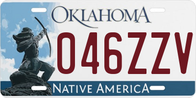 OK license plate 046ZZV