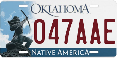 OK license plate 047AAE