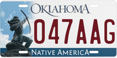 OK license plate 047AAG