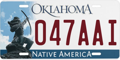 OK license plate 047AAI