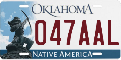 OK license plate 047AAL