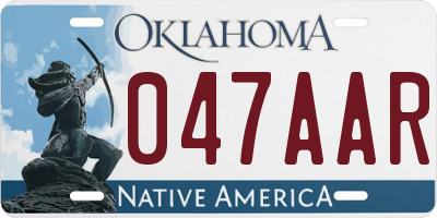 OK license plate 047AAR