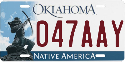 OK license plate 047AAY