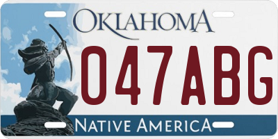 OK license plate 047ABG