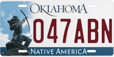 OK license plate 047ABN