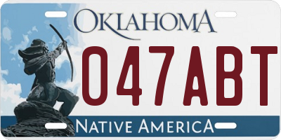 OK license plate 047ABT