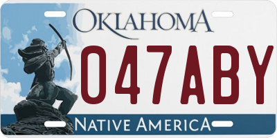 OK license plate 047ABY