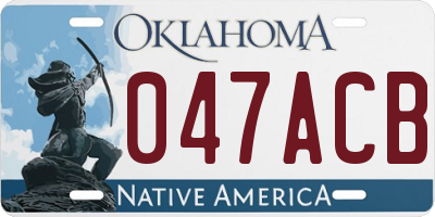 OK license plate 047ACB