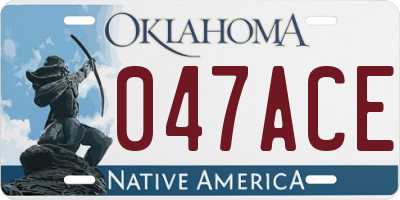 OK license plate 047ACE