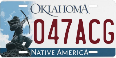 OK license plate 047ACG