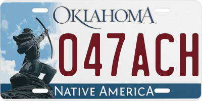 OK license plate 047ACH