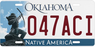 OK license plate 047ACI