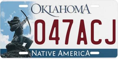 OK license plate 047ACJ