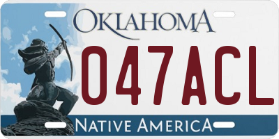 OK license plate 047ACL