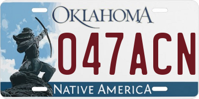 OK license plate 047ACN