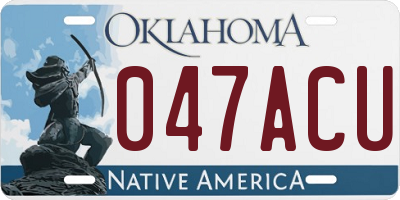 OK license plate 047ACU
