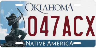 OK license plate 047ACX