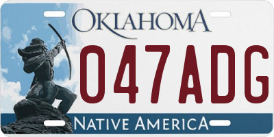 OK license plate 047ADG