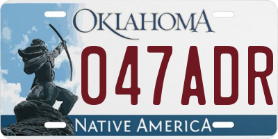OK license plate 047ADR