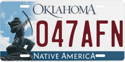 OK license plate 047AFN