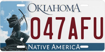 OK license plate 047AFU