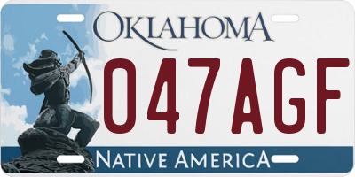 OK license plate 047AGF