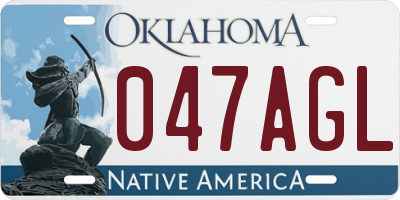 OK license plate 047AGL